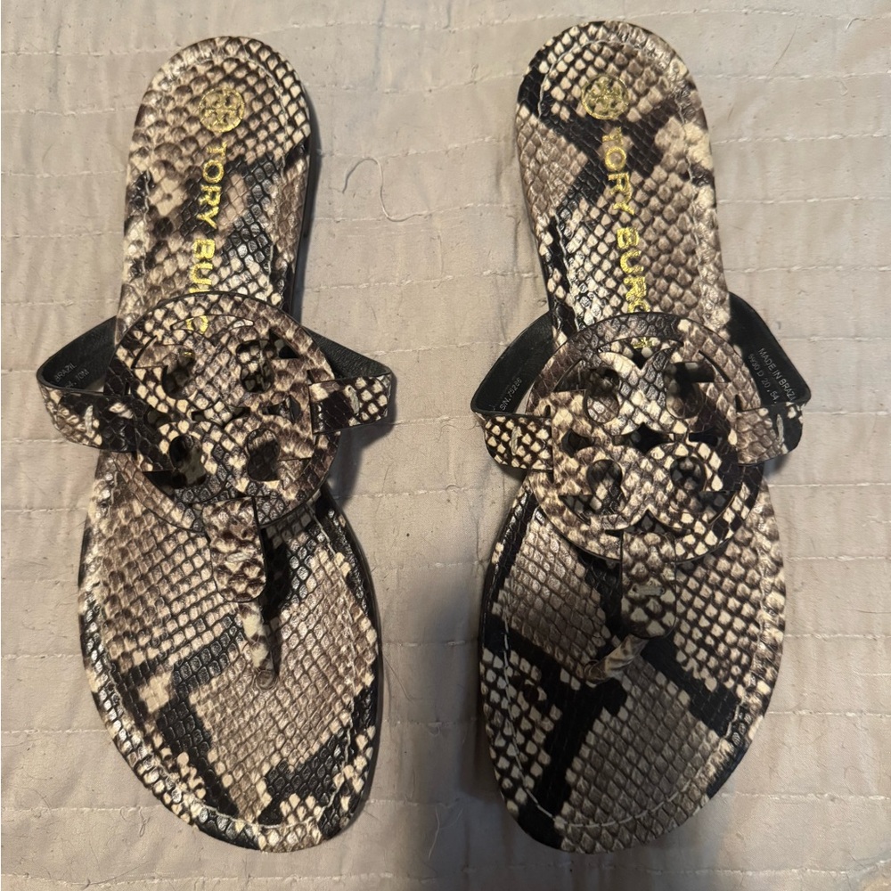 Tory Burch Snakeskin Pattern Sandals